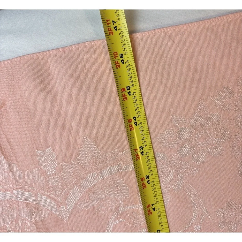 Jacquard Weave Peach Tablecloth Square‎ Farmhouse Cottagecore 47